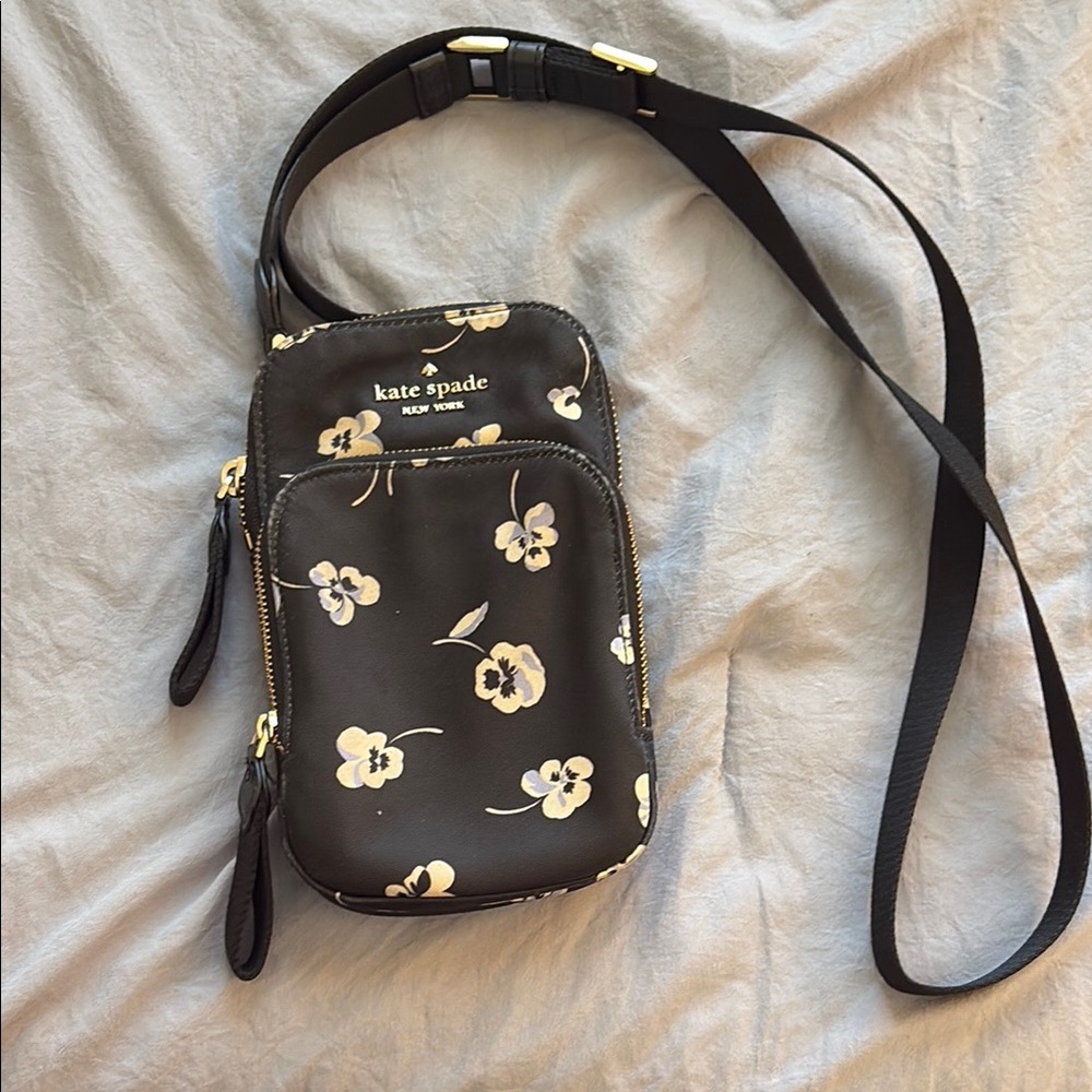 Kate Spade Black Floral Crossbody Bag